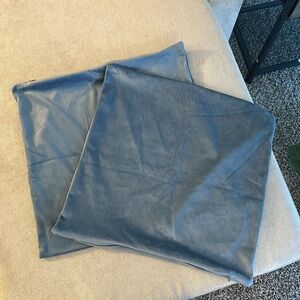 Set of 2 Light Blue Velvet Pillow Covers 16 by 16 inches